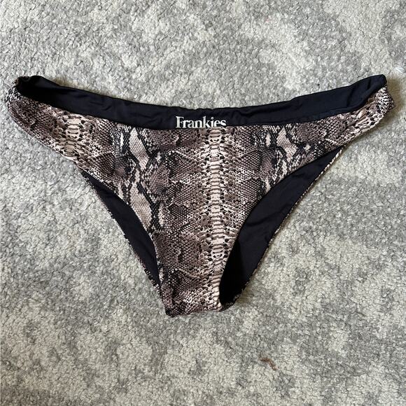 FRANKIES BIKINIS | Stormy Bottoms Snake Print Bikini Bottoms | Size Large - Picture 2 of 4